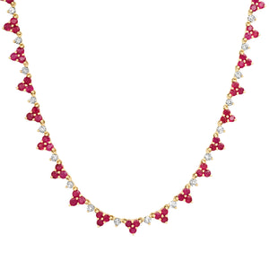 Ruby & Diamond Glam Tennis Necklace