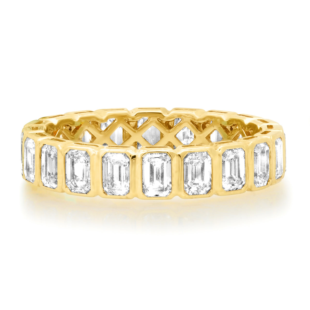 Bezel Set Emerald Cut Diamond Eternity Band Ring – Milestones by ...