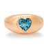Blue Topaz Heart Dome Ring