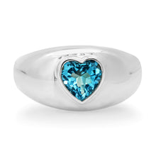 Blue Topaz Heart Dome Ring