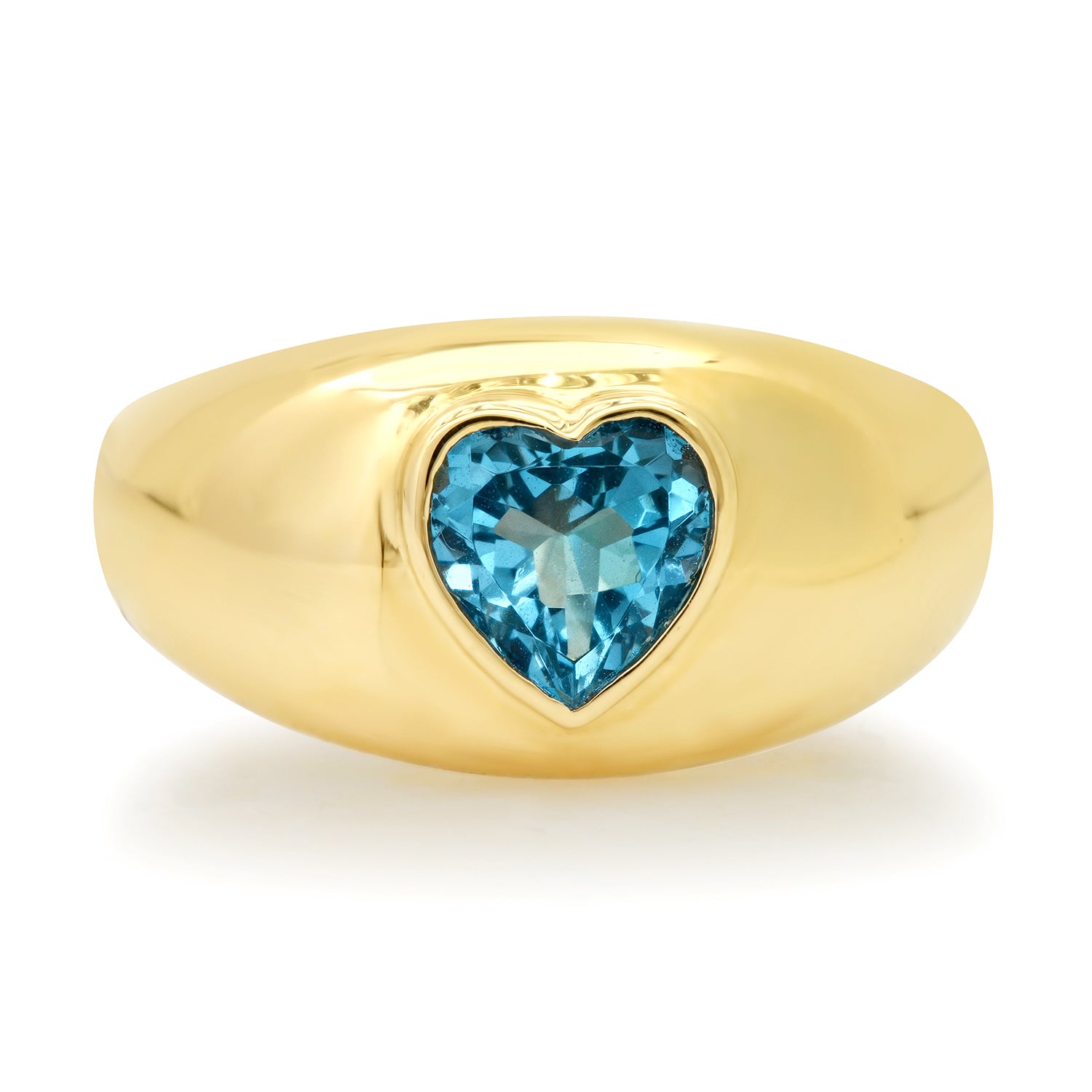 Blue Topaz Heart Dome Ring