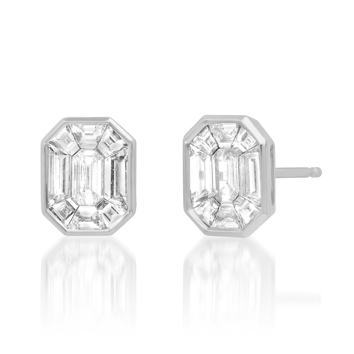The Damsel Diamond Illusion Stud Earrings