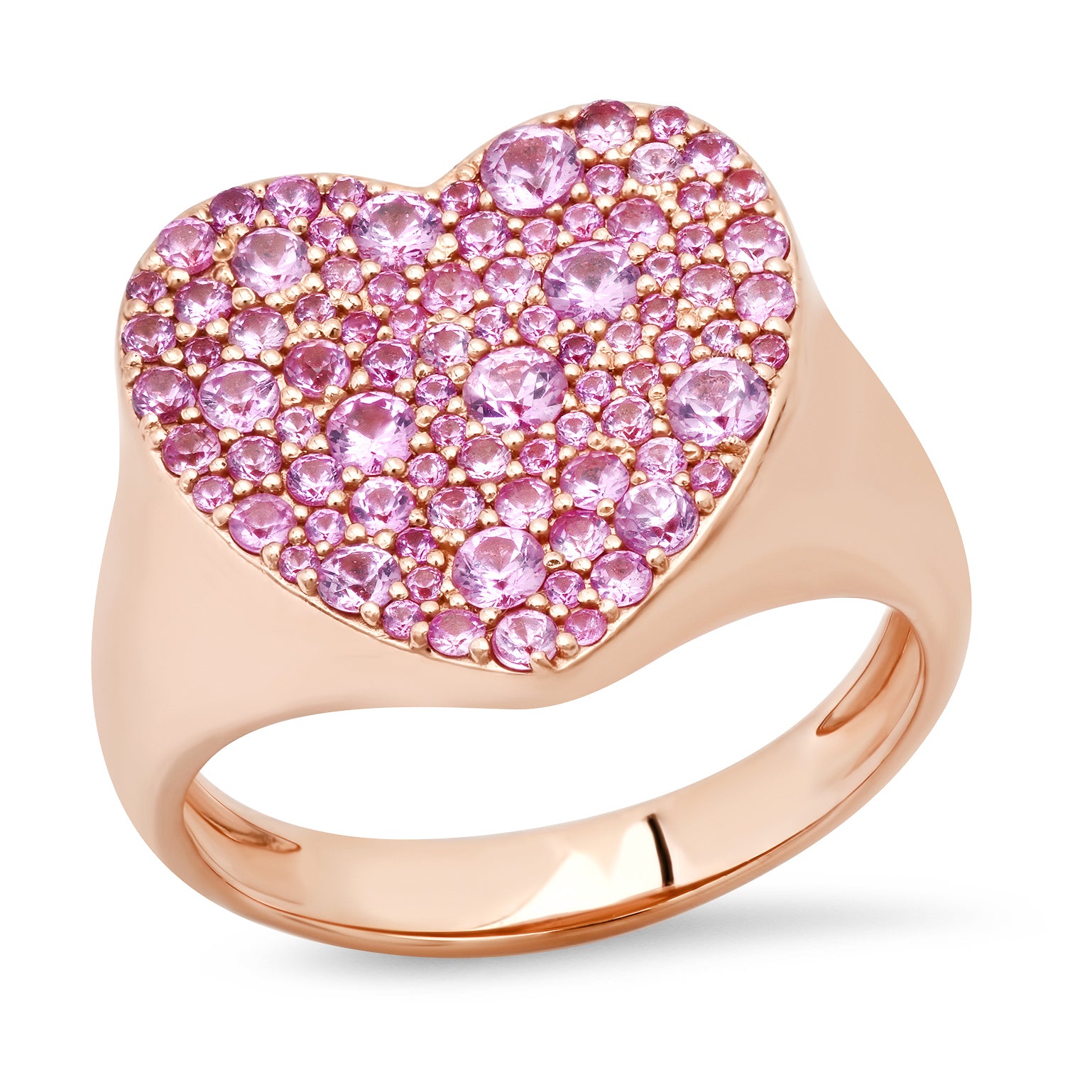 Exclusive Eriness for Milestones by AB Pink Sapphire Jumbo Heart Signet Ring