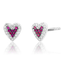Wicked Little Heart Ruby & Diamond Stud Earrings