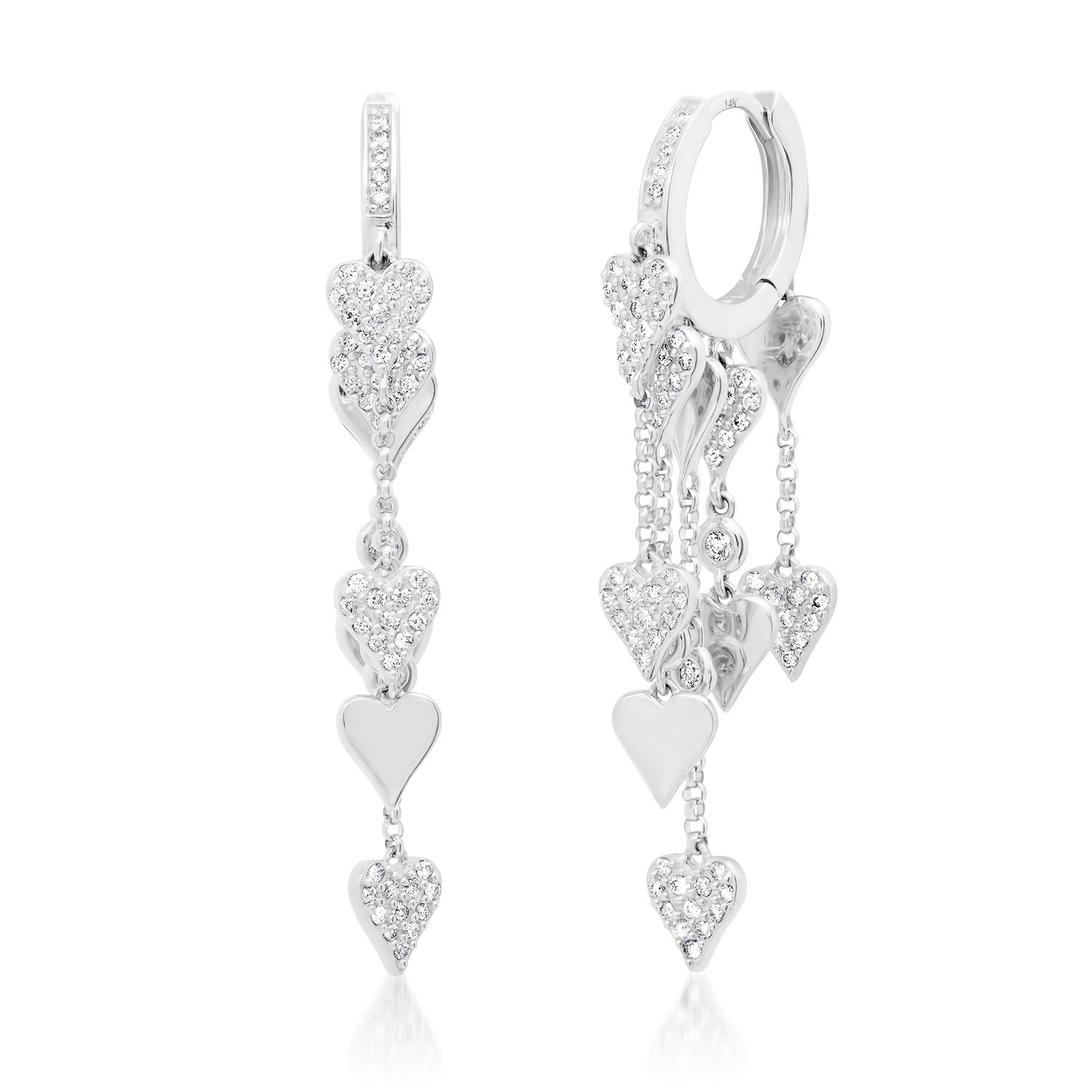  Heart of Gold Diamond Shaker Earrings