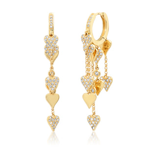  Heart of Gold Diamond Shaker Earrings