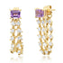 The Rocky Amethyst or Emerald or Blue Topaz & Diamond Chain Wrap Earrings