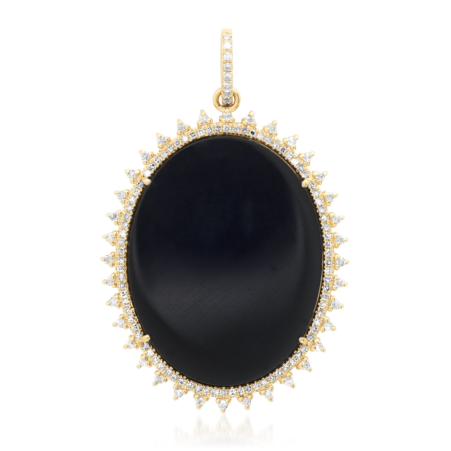 Uptown Girl Oval Onyx Charm with Diamond Frame