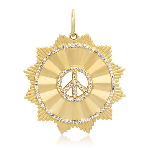 Fluted Diamond Harmony & Peace Pendant