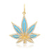 Turquoise Enamel & Diamond Mary Jane Pot Leaf Charm