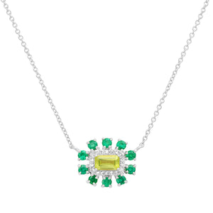  Gemstone & Diamond Garden Party Necklace