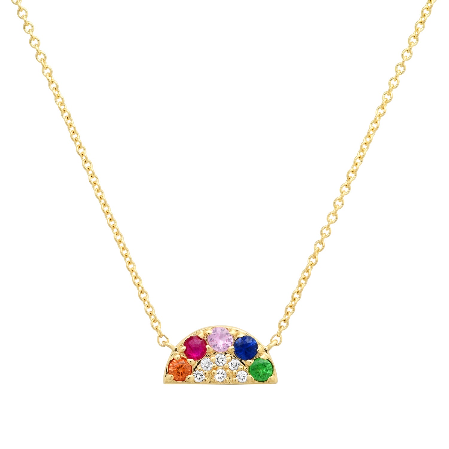 Semiprecious Delicate Rainbow Bright Necklace