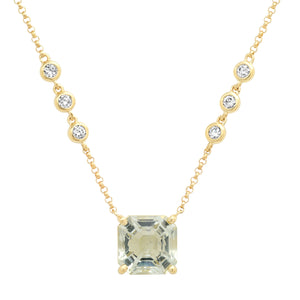 Glitzy Tourmaline and Diamond Bezel Necklace