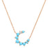 Turquoise & Diamond Crescent Moon Necklace