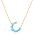 Turquoise & Diamond Crescent Moon Necklace