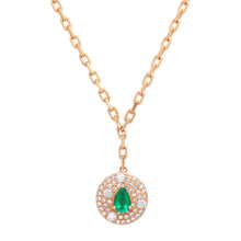 She's a Gem Pear Shape Emerald & Diamond Drop Necklace