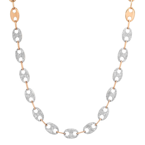 The Jewel Diamond Mariner Link Chain Necklace