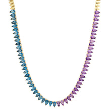 50/50 Pear Shape Gemstone Tennis Necklace