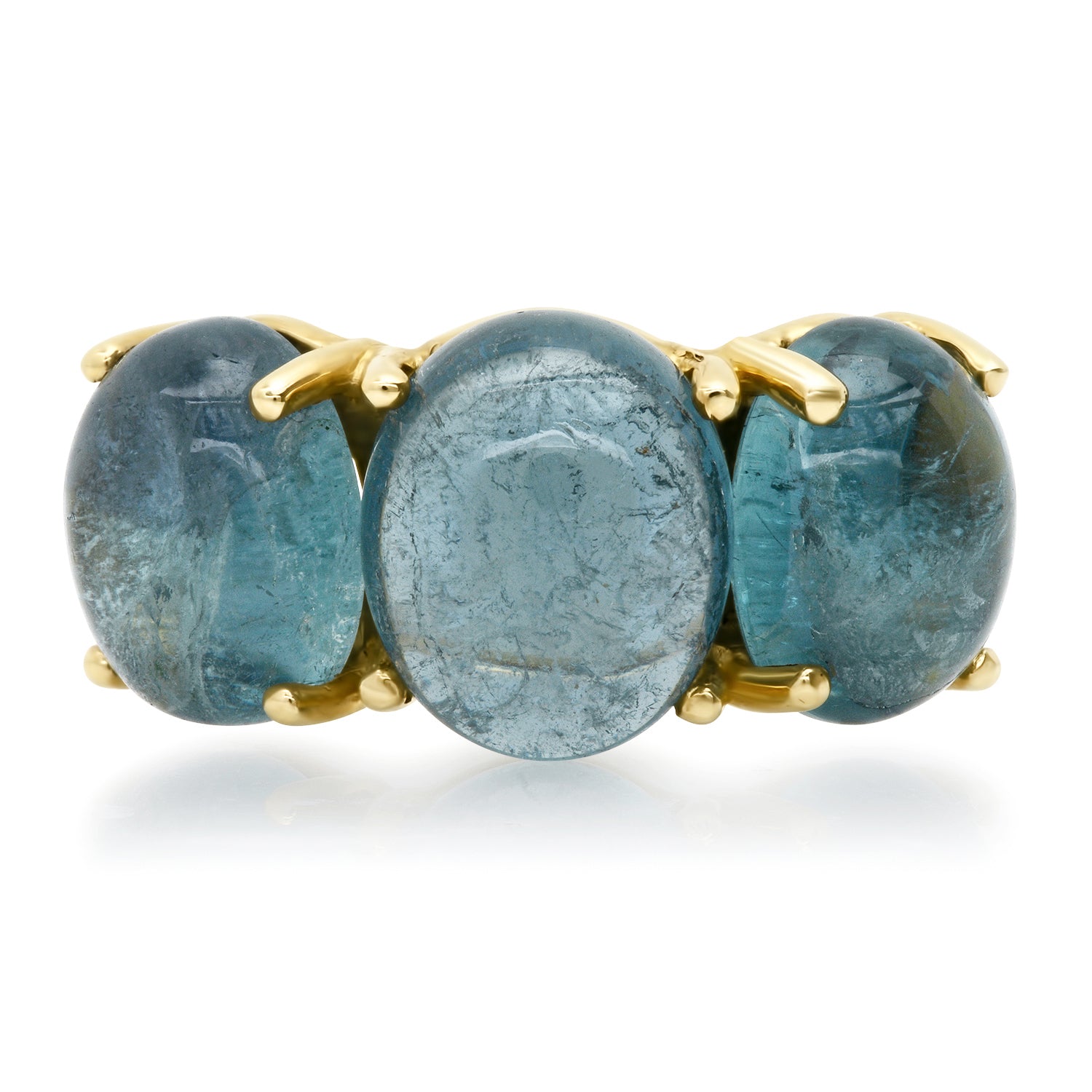 One of a Kind Jumbo Gumdrop Three Stone Cabochon Ring
