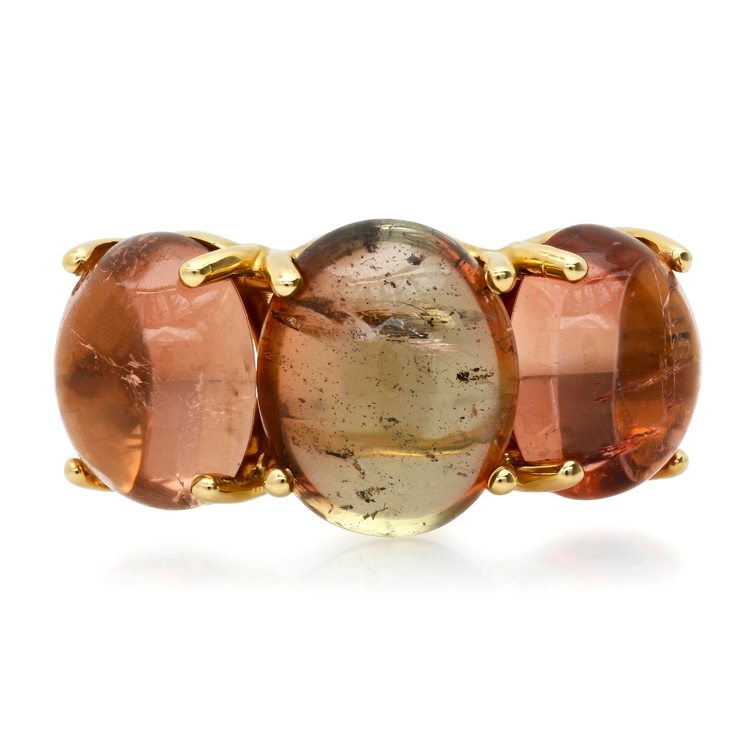 One of a Kind Jumbo Gumdrop Three Stone Cabochon Ring