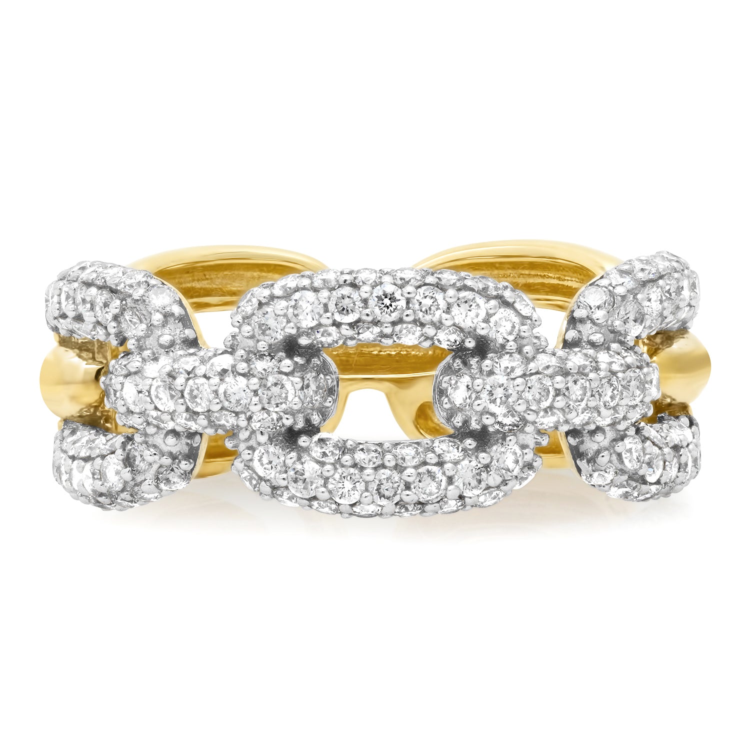 Gold & Diamond Lady Link Chain Ring