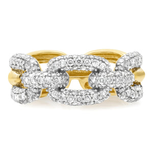 Gold & Diamond Lady Link Chain Ring