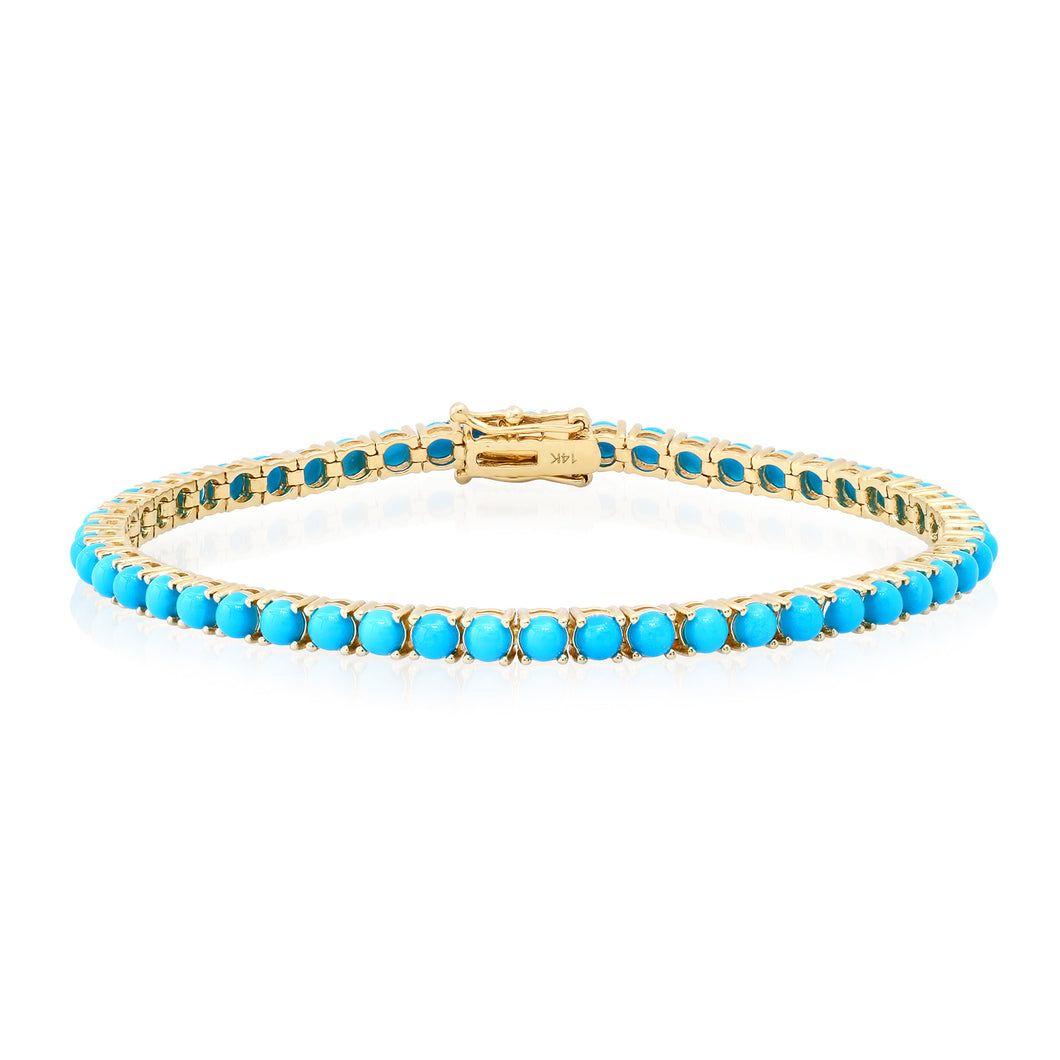 Turquoise Cabochon Tennis Bracelet