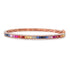 Princess Cut Gemstone & Diamond Bangle Bracelet