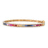 Princess Cut Gemstone & Diamond Bangle Bracelet