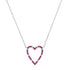 Ruby & Diamond Open Heart Love Necklace