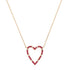 Ruby & Diamond Open Heart Love Necklace