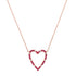 Ruby & Diamond Open Heart Love Necklace