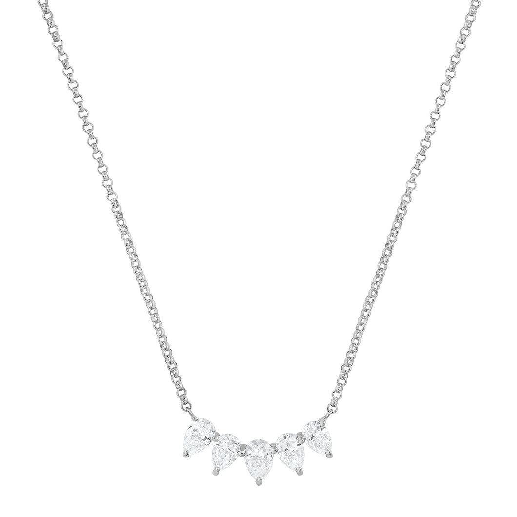 18K GOLD DIAMONDS BY THE INCH DANGLING FIVE STATION NECKLACE - Roberto Coin  - North America
