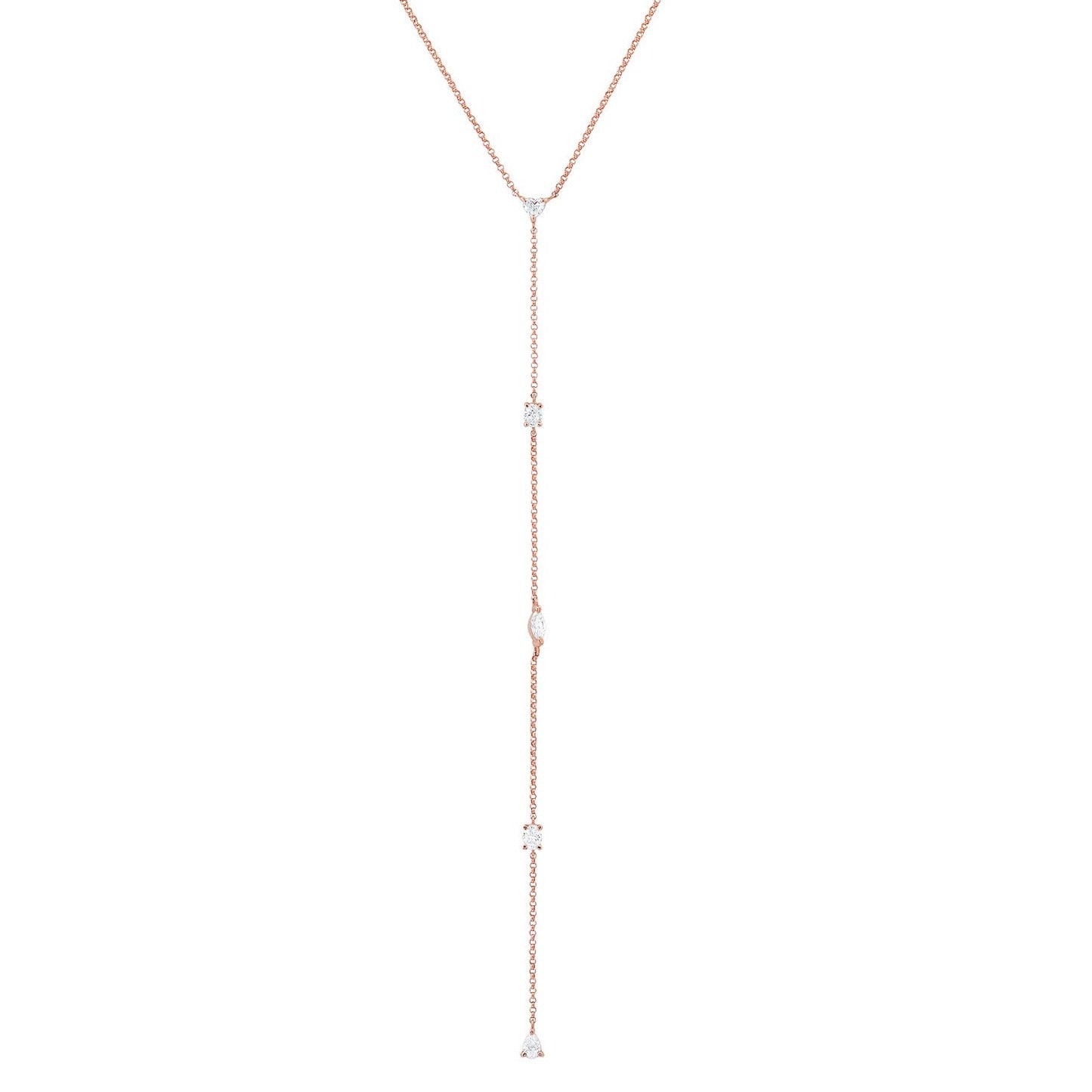 Perfect Your Plunge Multi Shape Diamond Lariat