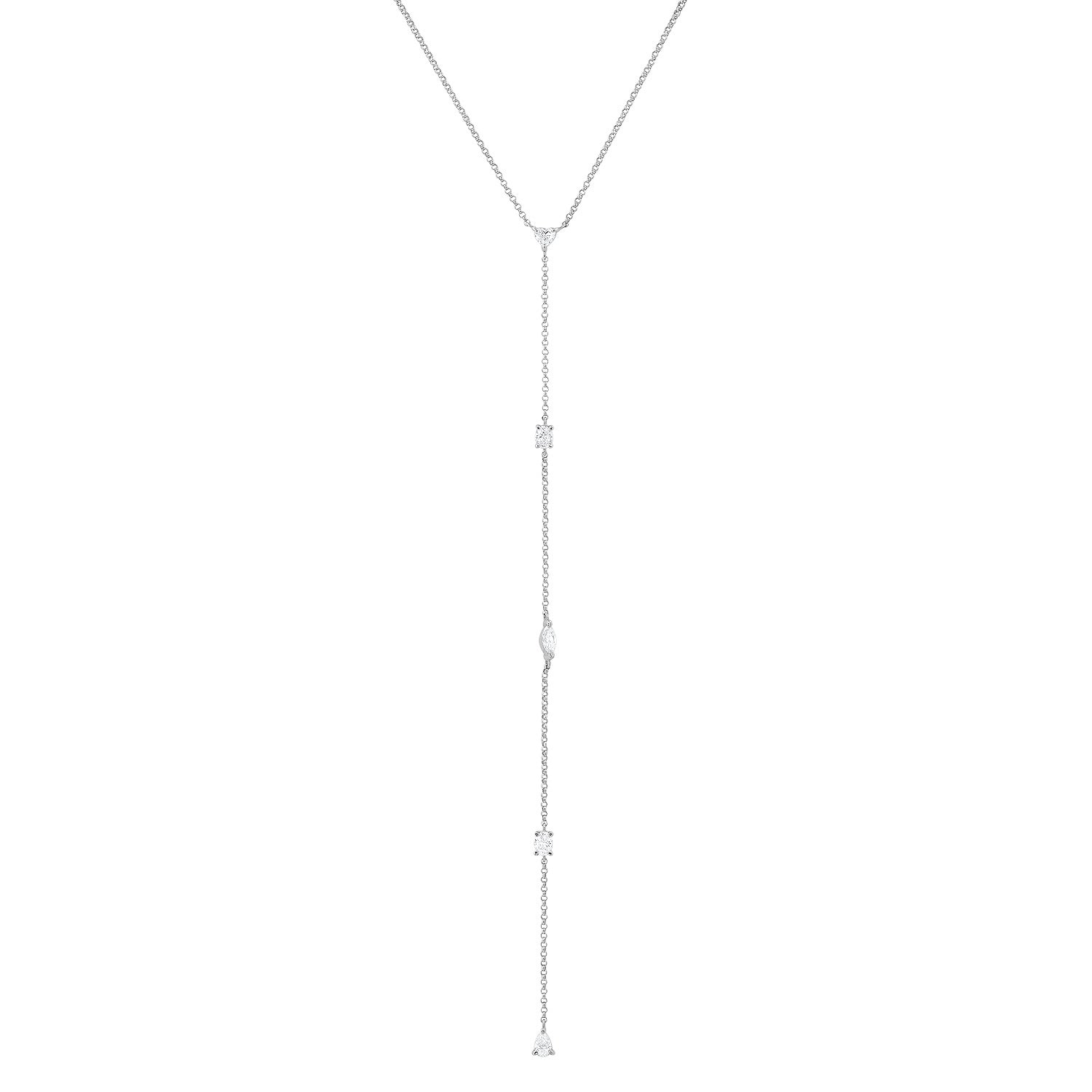 Perfect Your Plunge Multi Shape Diamond Lariat
