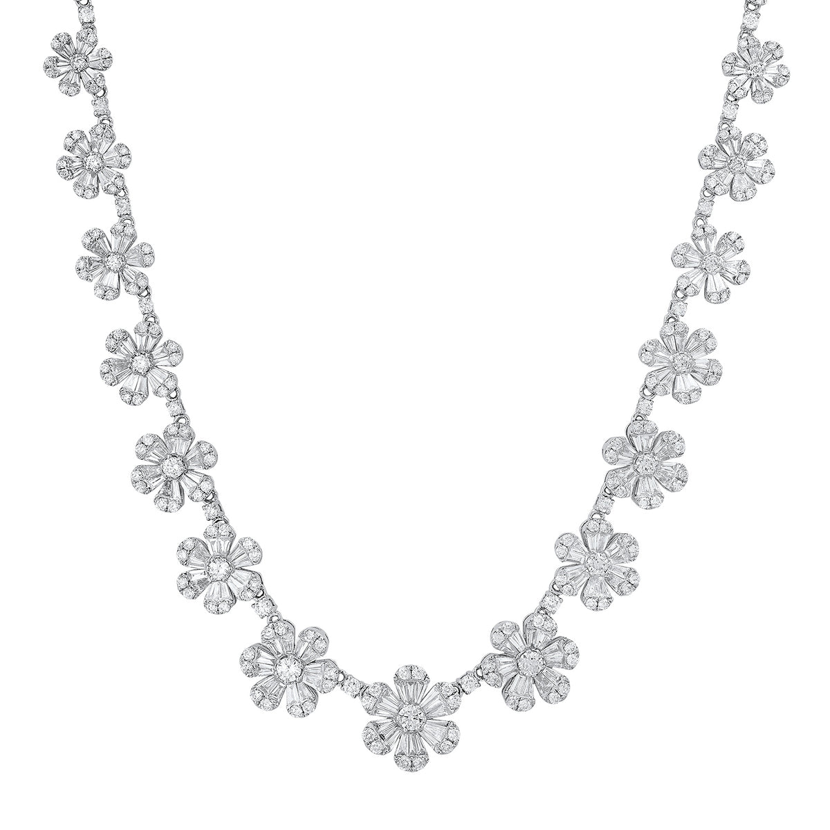 Graduated Diamond Miss Daisy Illusion Tennis Necklace