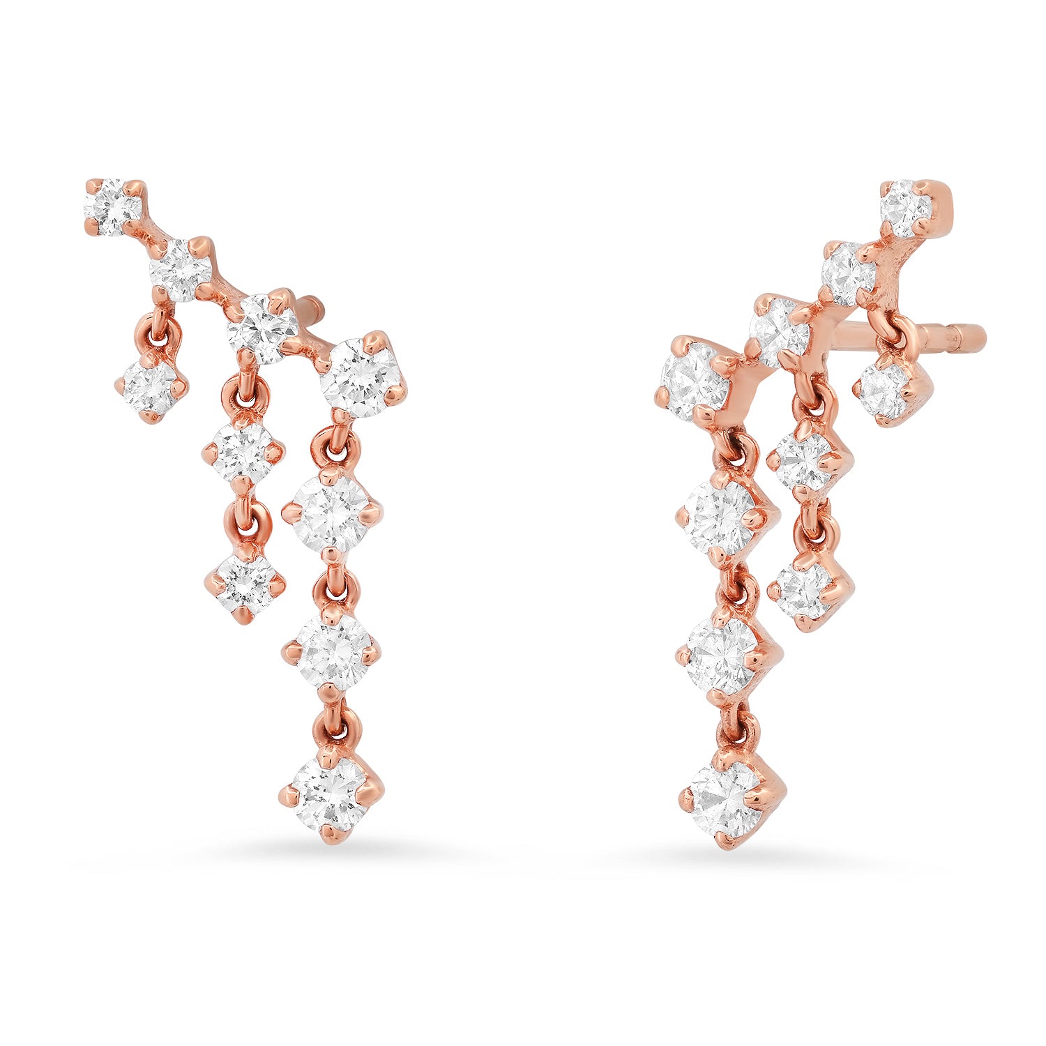 Easy to Love Cascading Diamond Stud Earrings