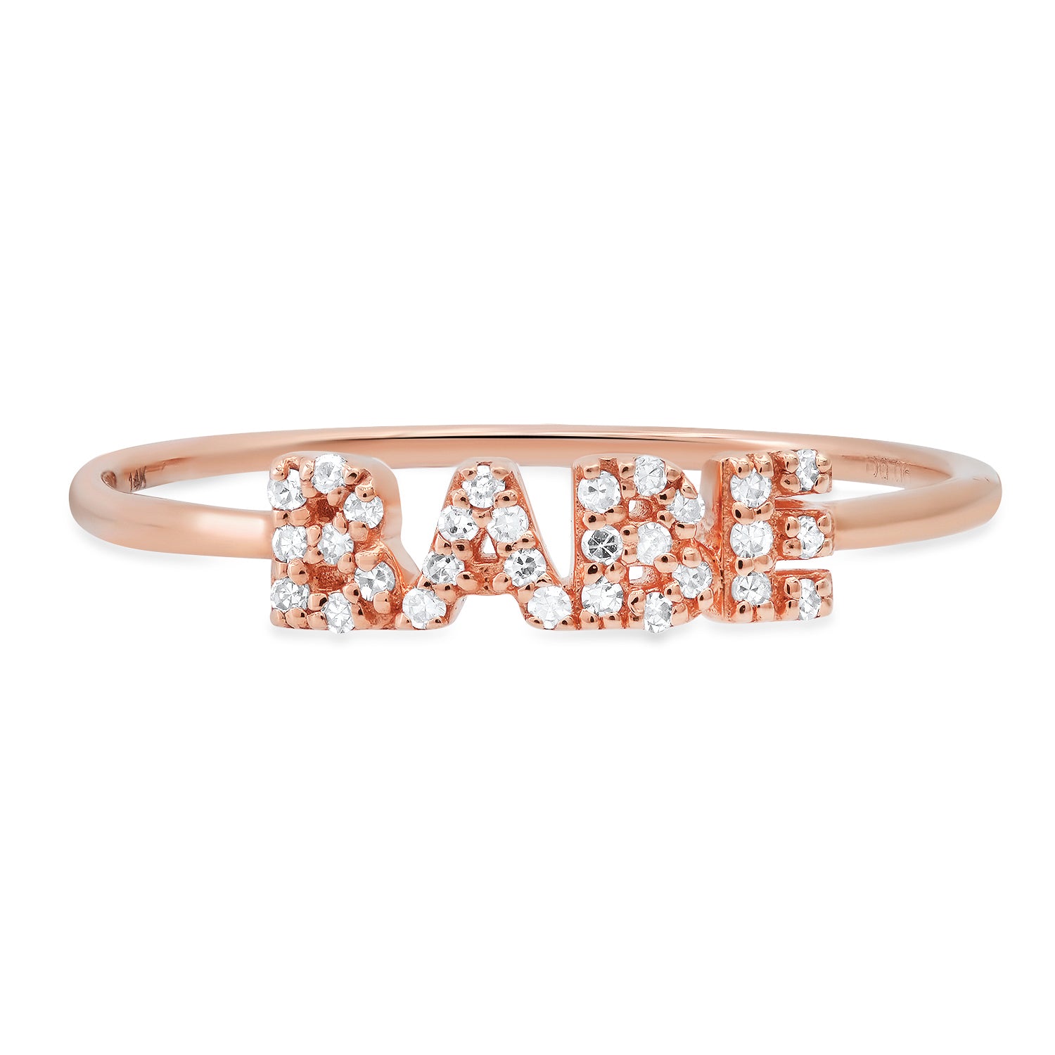 Hey Babe Diamond Plaque Ring