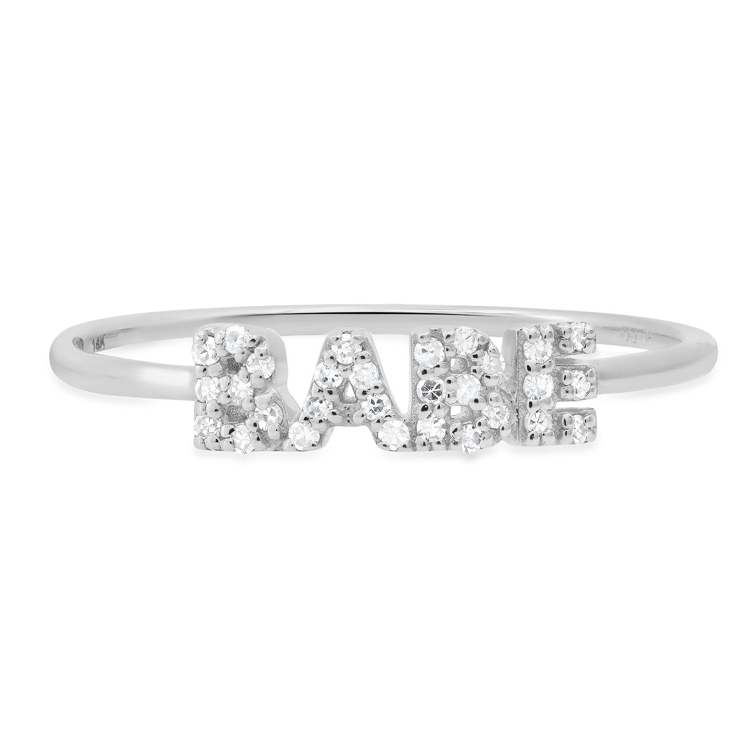 Hey Babe Diamond Plaque Ring