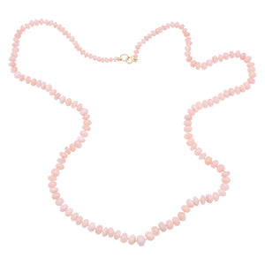 Pink Opal Gemstone Beaded Necklace