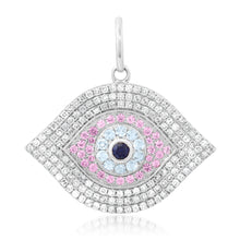 Diamond & Pink Sapphire Evil Eye Charm