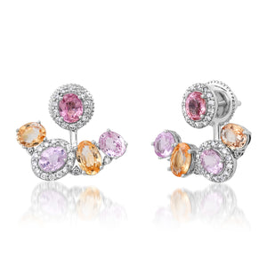 Pastel Pair of Sapphires & Diamond Accent Ear Jackets 