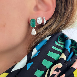 One of a Kind Emerald & Diamond Drop Earrings