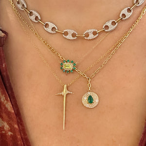 The Jewel Diamond Mariner Link Chain Necklace
