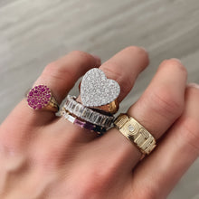 Rainbow and Diamond Baguette Ring