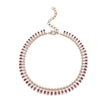 Ruby & Diamond Dot-Dash Choker Necklace