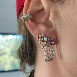 Luster Diamond Chain Wrap Earrings