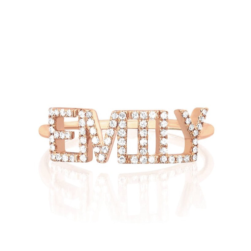 Custom Diamond Name Ring
