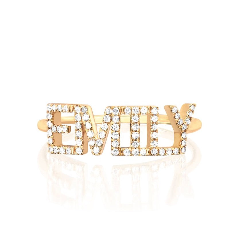 Custom Diamond Name Ring