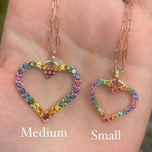 Small Rainbow Heart Necklace